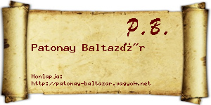 Patonay Baltazár névjegykártya